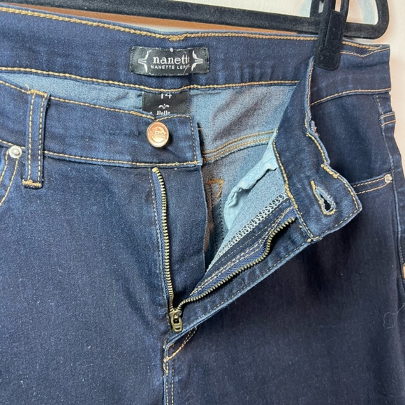 Nanette Lepore Women's Belle High Rise Bootcut Jeans Dark Blue Denim Pants Sz 14 - Picture 6 of 12